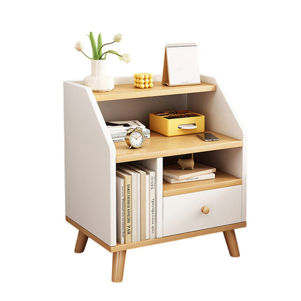 Bedside Cabinet Modern Small Bedroom Storage Nightstand Space Saving Durable