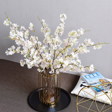 6PCS Artificial 4-Prong Cherry Blossom Branches Decorative for Home Vase Party