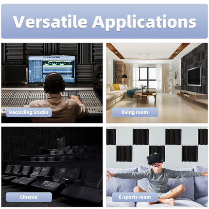Acoustic Studio Absorption Foam Panel 6pcs 30x30cm Sound Proof Wall Panels