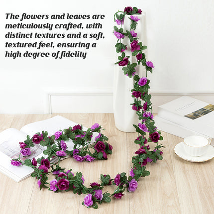 6PCS Artificial Flower Vine Wall Hanging Decoration Home Yard Durable Faux Plant