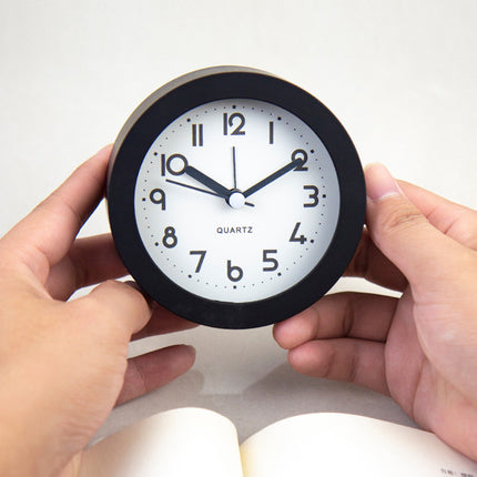 Silent Desktop Small Alarm Clock with Night Light Battery-Powered Durable
