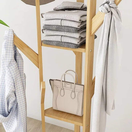Multi-Functional Floor-Standing Coat Rack With Hooks Space Saving Durable