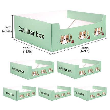 6PCS Foldable Cat Litter Box Disposable Toilet Tray For Outdoor Travel Cleaning
