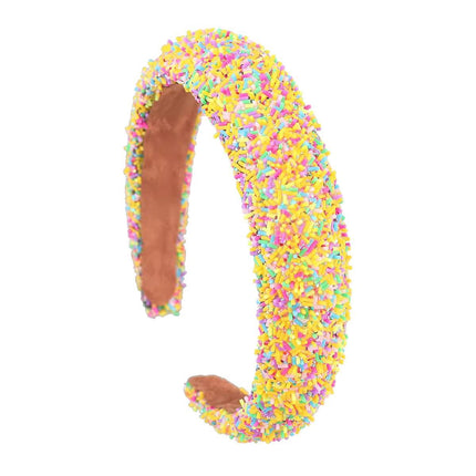 Hairband Padded Sponge Sequin Women's Wide Hair Band Hoop Headband Fashion - Aimall