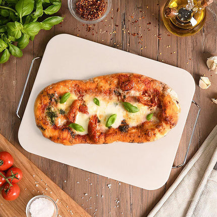 3PCS Square Pizza Stone Baking Tray for Oven Grill Pizza Bread Cooking 38x30cm