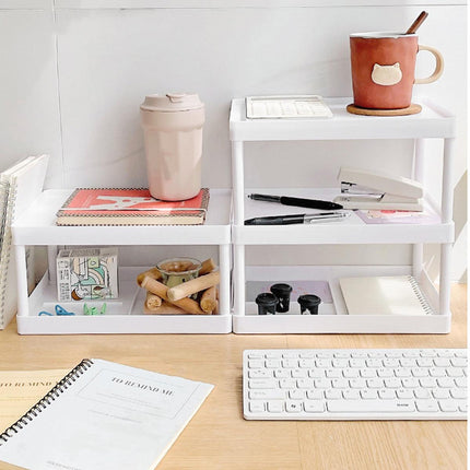 2pcs Desk Organizer Storage Rack Display Shelf for Cosmetic Sundries Files
