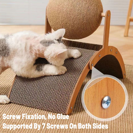 Ferris Wheel Cat Toy Standing Cat Grab Ball Scratch Board Kitten Interactive