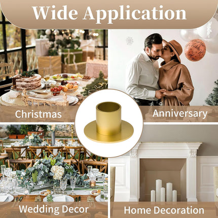 4PCS Retro Metal Candle Holder Set Rustproof for Home Wedding Christmas Tabletop