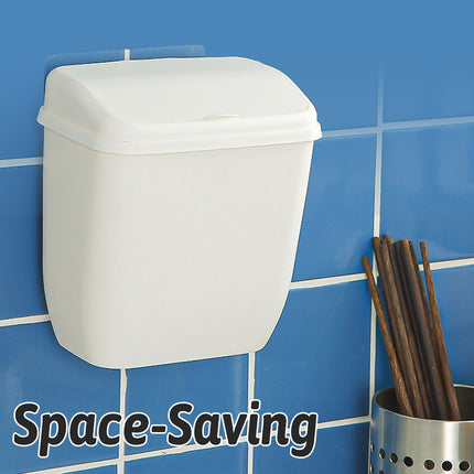 Wall Hanging Dustbin With Cover For Toilet Kitchen Hole Free Space Saving Bin