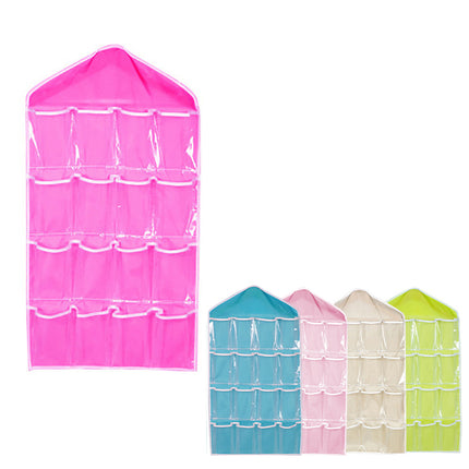 16 Pockets Hanging Wardrobe Storage Organizer Bag for Socks and Underwear