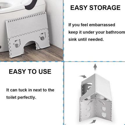 Toilet Footstool Folding Bathroom Step Stool Squat Aid Seat Rest For Daily Use