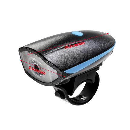 Rechargeable Bike Headlight With Horn Bright LED Waterproof For Night Use