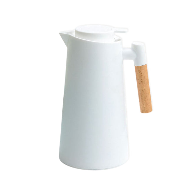 1000ml Glass Liner Vacuum Insulated Coffee Pot with Wooden Handle