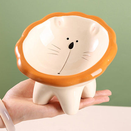 Cartoon Lion Pet Bowl Food and Water Dish for Cats and Dogs Feeding Accessories