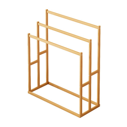 Bamboo Floor Standing Towel Rack Durable Space Saving for Bathroom Bedroom Use