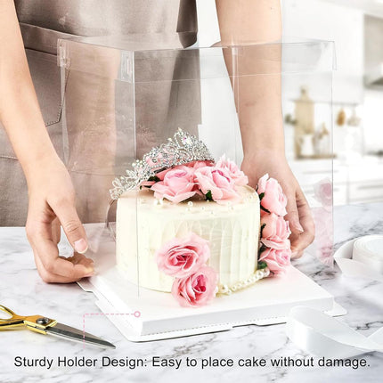 50pcs Transparent Cake Packaging Box Bakery Cake Boxes Plastic Packing Boxes