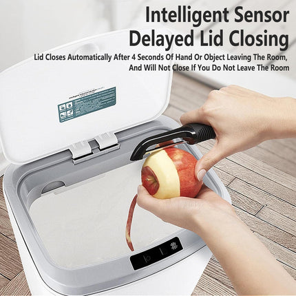 Sensor Trash Bin Touchless 16L White Automatic Motion Kitchen Rubbish Can