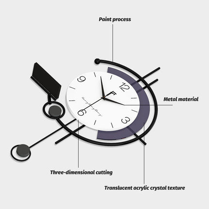 Creative Modern Minimalist Wall Clock Silent for Living Room Bedroom Home Decor