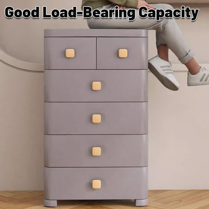 Plastic Multi Layer Drawer Cabinet Five Tier Bedroom Storage Organizer Space Saving