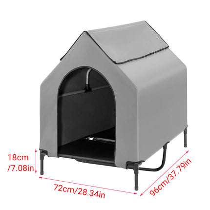 Outdoor Pet Camp Bed with Canopy Large Dogs Mesh Summer Breathable Kennel