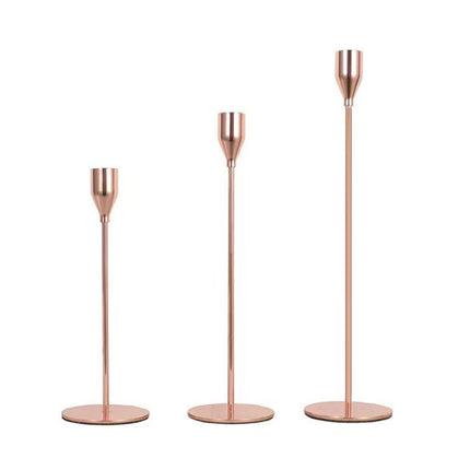 3PCS Simple Metal Candle Holder Decoration Rustproof Home Living Room Tabletop