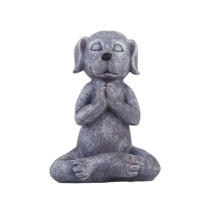 Meditation Dog Ornament Resin Peaceful Pose for Home Office Zen Spiritual Decor
