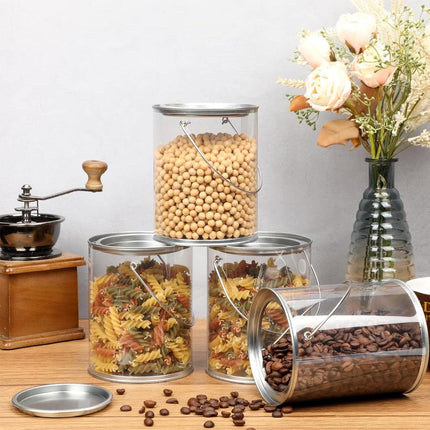 10pcs Cylinder Box with Iron Lid Round Bucket Candy Jar Storage Container