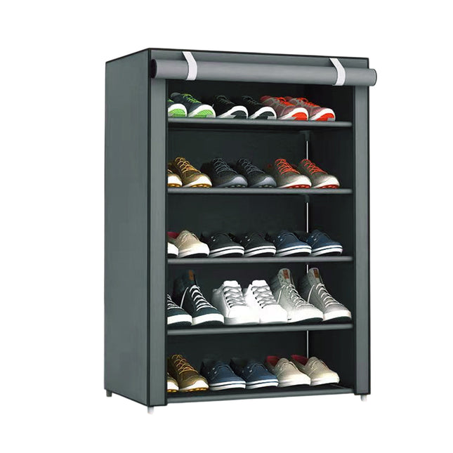5-Tier Simple Dustproof Shoe Rack Cabinet Space-Saving Easy Assembly Sturdy