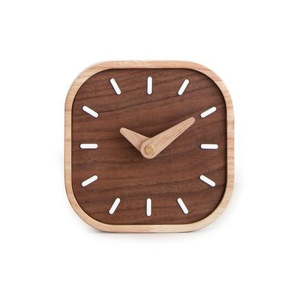 Quiet Running Solid Black Walnut Wood Desk Clock Small Table Clock Home Decor