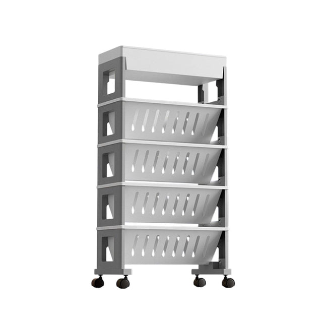 Trolley Deskside Book Storage Bookshelf Removable Floor Shelf for Home Office