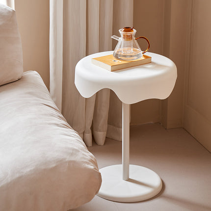 Cream Style Melted Edge Side Table Modern White Coffee Bedside Table Home Decor