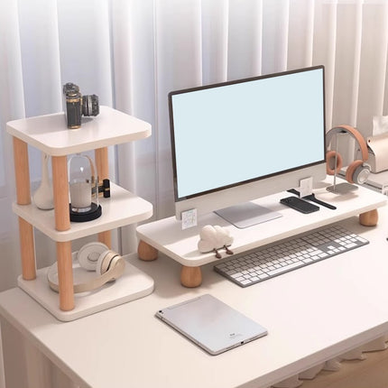 Desktop Computer Height Increasing Stand Desktop Storage Rack Elevated for Home