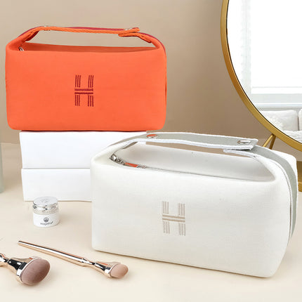 2PCS Portable Canvas Cosmetic Bag Wash Bag Travel Organizer Handbags Women Girl