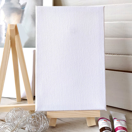 Mini Painting Easel Set DIY Art Kit with Small Canvas Frame Brush and Drawing Board