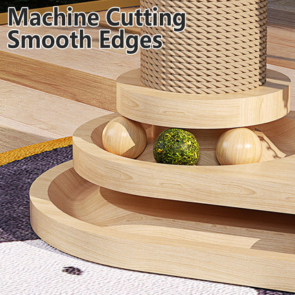Cat Scratching Post Oval Turntable Cat Toy Scratcher Board Interactive Furniture