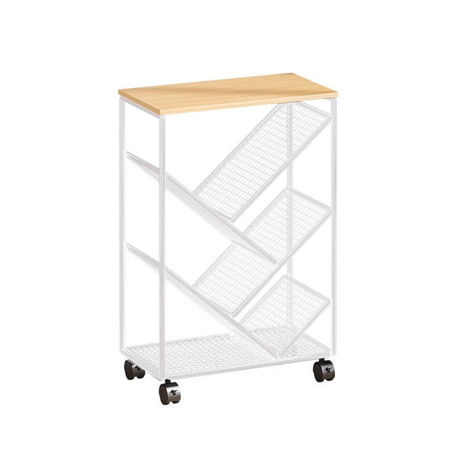 Mobile Wheeled Small Bookshelf Floor Storage Rack for Home Office Storage