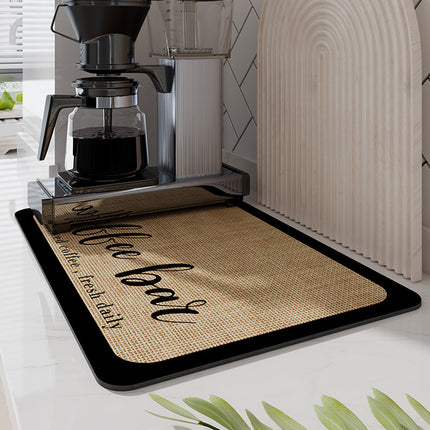 Super Draining Dish Drying Mat Quick Dry Coffee Kitchen Bathroom Tableware Pad