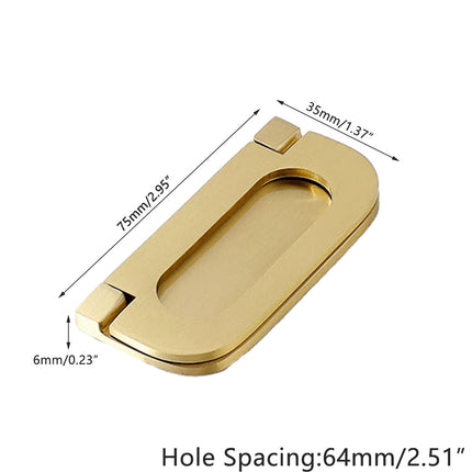Flat Handle Ring Drawer Cabinet Pull Gold Furniture Door Handle Modern Style