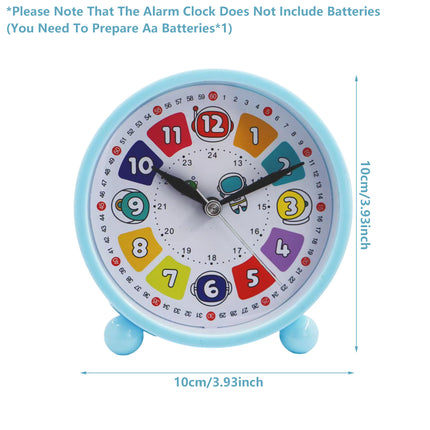 Student Desktop Alarm Clock 10cm Cute Simple Clock for Kids Bedroom Learning Use