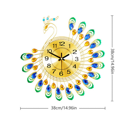 Minimalist Peacock Creative Living Room Wall Clock Home Decor Clock Silent