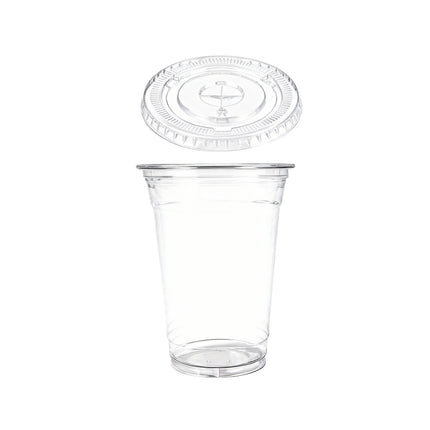 250 Sets Transparent Drinking Cups with Lids 400ml Food-safe for Drinks Takeaway