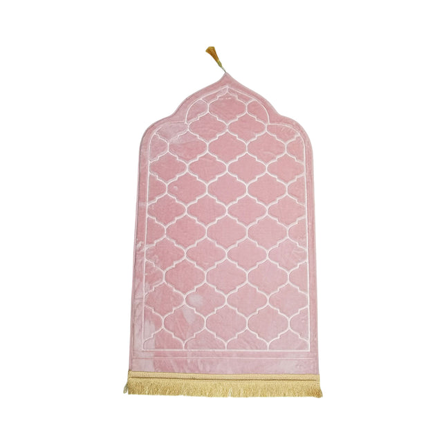 Prayer Mat Islamic Muslim Ramadan Non-slip Flannel Worship Paded Carpet Soft Rug