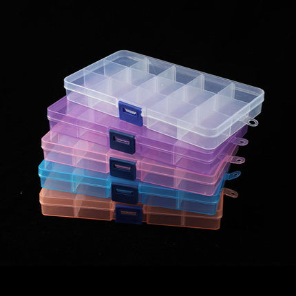 10pcs 15Compartments Plastic Box Case Bead Storage Organizer Jewelry Craft Box