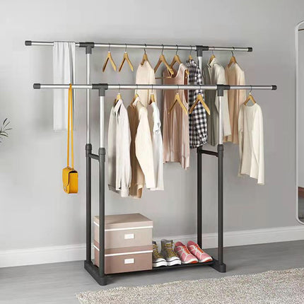 Clothes Drying Rack Adjustable Height Telescopic Stable Base Space-Saving