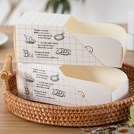 50pcs Sandwich Packing Box Paper Tray for Bread Hamburger Takeaway Food Storage