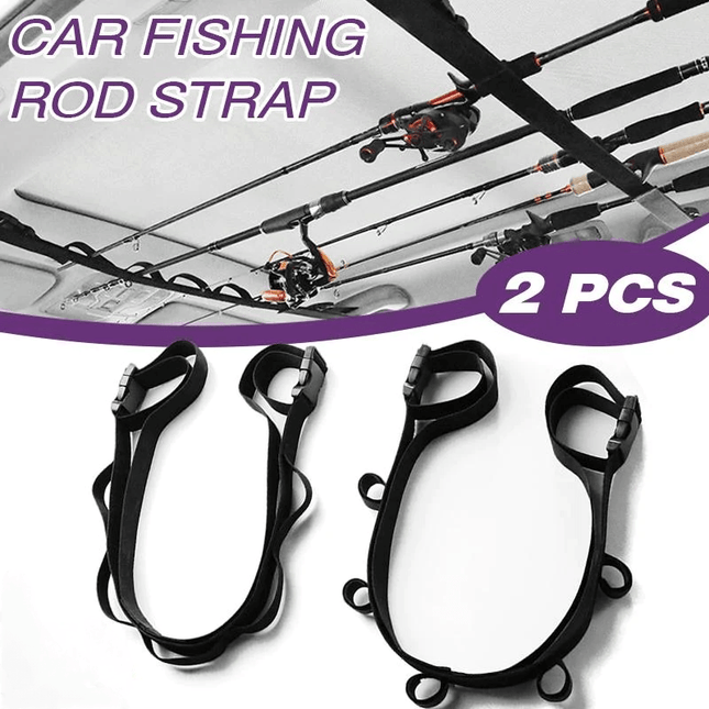 2pcs Car Fishing Rod Strap Fishing Rod Storage Rack Rod Carrier Holder for SUVs - Aimall