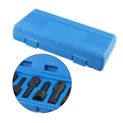 10 Piece Impact Hex Socket Bit Set 1/2 Inch Drive Metric H5 to H19 with Storage Case