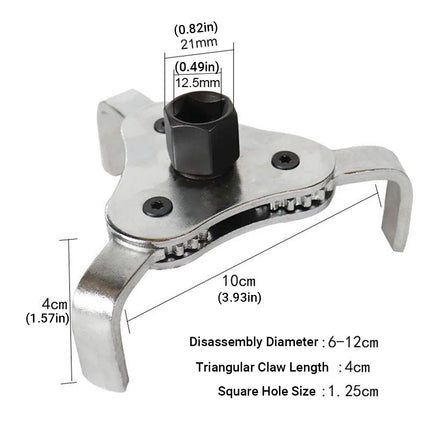 Universal 3 Jaw Oil Filter Wrench Tool for Car Truck Motor Engine Maintenance