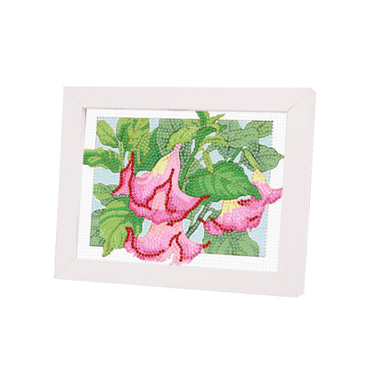 Framed DIY Diamond Painting With Flowers Materials Kit Students Educational Toys