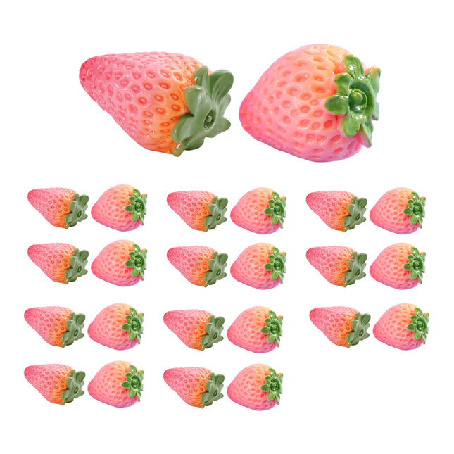 24PCS Artificial Strawberry Realistic Fruit for Photography Home Office Decor